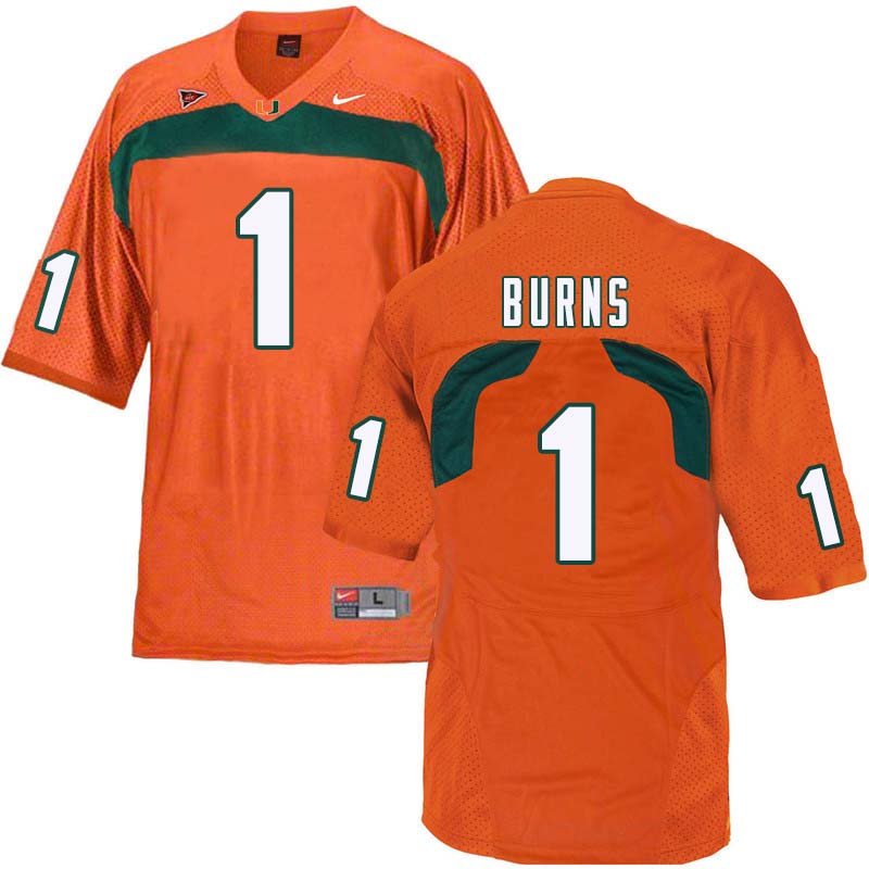 Nike Miami Hurricanes #1 Artie Burns College Football Jerseys Sale-Orange